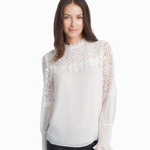 White House Black Market - Lace Yoke Blouse